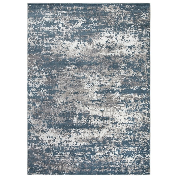Abstract Blue 5 ft. x 7 ft. Area Rug