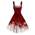thumbnail image 4 of pstuiky Christmas Dresses Women Vintage Dress for Women Snowflake Print Plus Size Dresses Swing A-Line Dress Knee-Length Dress Sleeveless Midi Cocktail Dresses, 4 of 4