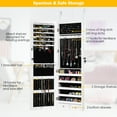 thumbnail image 6 of Costway Wall Door Mounted Mirror Jewelry Cabinet Organizer w/LED Light, 6 of 12