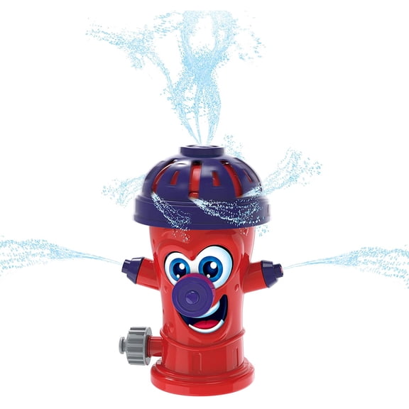 Splash Buddies Red Fire Hydrant Sprinkler for Kids, Outdoor Summer Fun Toys, Backyard Sprinkler Game for Children, Spinning Sprinkler Toy, Attaches to Hose - Red
