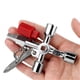 thumbnail image 2 of 4-in-1 Utility Cross Key Multifunctional Wrench Tool Triangle/Square Keys for Train Electrical Elevator Cabinet Valve, 2 of 5