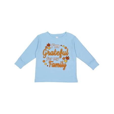 

Inktastic I m Grateful for My Family in Orange with Fall Leaves Gift Toddler Boy or Toddler Girl Long Sleeve T-Shirt