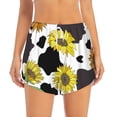 thumbnail image 3 of Uemuo Sunflowers Country Pattern Women's Athletic Shorts High Waisted Running Shorts with Liner Pockets Gym Elastic Workout Shorts-Medium, 3 of 9