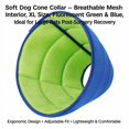 thumbnail image 3 of Soft Dog Cone Collar with Breathable Mesh Interior, Xl Size, Fluorescent Green and Blue, for Large Pets Post Surgery Recovery, 3 of 3