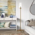thumbnail image 4 of Evelyn&Zoe Panos 66.25" Tall Floor Lamp with Glass Shade, Brass/Clear, 4 of 6