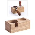 thumbnail image 2 of Coffee Tamper Holder Bracket Accessory Stand Rustic Barista Tools for , Home, Coffee Shop , Wood color 2 holes A, 2 of 8