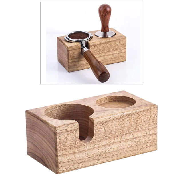 Soporte de Accesorios de estación de Portafiltro perfecl para Barista Color Madera 2 agujeros A