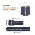 thumbnail image 4 of Uxcell Blue Khaki Nylon Striped Watchband 22mm Width Soft Nylon Strap with Silver Buckle, Canvas Watch Band, 4 of 6