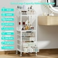 thumbnail image 4 of Makeup Organizer Storage Cart - Floor Skincare Make Up Storage with 4 Drawers, Rolling Makeup Cart Vanity Organizer Cosmetics Display Cases Holder for Skin Care Perfume Nail Polish, 4 of 9