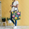 thumbnail image 4 of FORMRS Womens Canvas Tote Bag with Zipper Inner Pocket Shoulder Handbag, Flamingo Floral Pattern, 4 of 7
