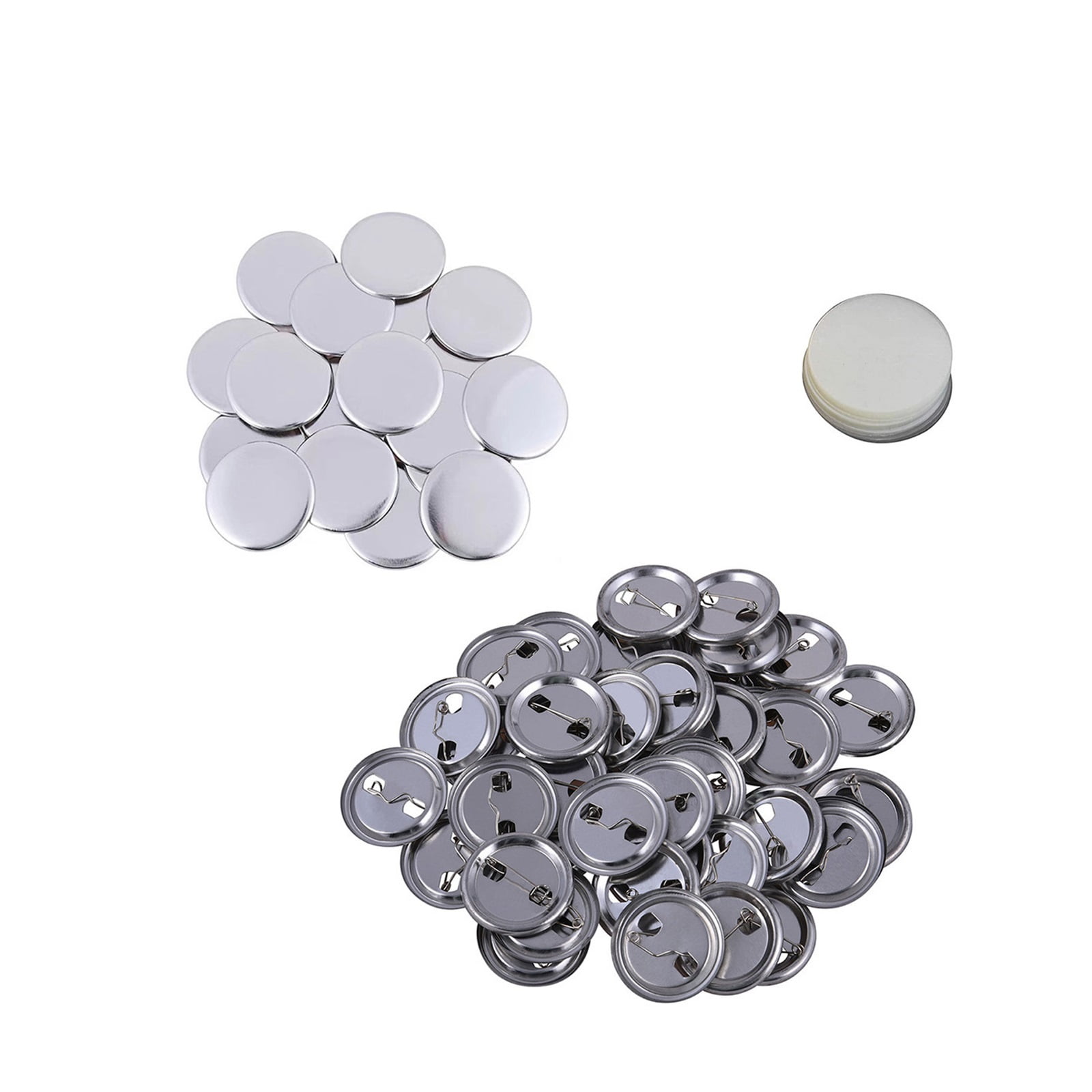 Clear Plastic Craft Button with Pin KeyChain Blank Badge Pin Button Maker Parts for Button Maker Machine for DIY Crafts ,Easy Pressing