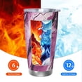 thumbnail image 6 of 20oz Car Cup Three-Piece Set Of Single Silver Edge No Smell Easy To Carry Heat Preservation For Daily Car Sports Travel Darkmagenta Marble_1, 6 of 8