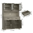 thumbnail image 7 of Homfa 71'' Tall 2 Drawer Kitchen Pantry Buffet Hutch, 4 Door Freestanding Cupboard Storage Cabinet, Wash Gray, 7 of 7