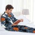 thumbnail image 6 of Picia Halloween Pattern Men’s Long-Sleeve Sleepwear Set - Soft 2-Piece Loungewear with Pockets, Comfy PJs for Relaxing Nights-XX-Large, 6 of 7