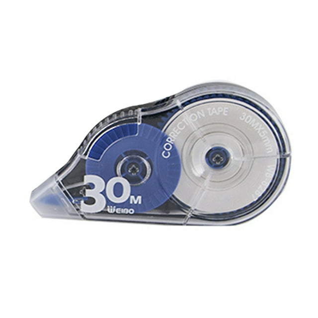 CAROOTU 5pcs Correct Correction Tape White Translucent Dispenser Shows How Much Tape is Remaining 30m