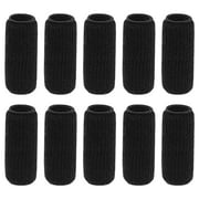 Unique Bargains 1.7" x 2.2" Elastic Compression Covers Finger Sleeves Elastic Fiber Black 10Pcs