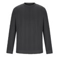 thumbnail image 4 of YLSDY Long Sleeve Shirts for Men Lightweight Casual Crewneck Textured Pullover Sweatshirts Solid Hoodless Shirts Dark Gray S, 4 of 6