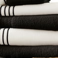 thumbnail image 3 of Dana 6 Piece Soft Egyptian  Cotton Towel Set Stripes Black White, 3 of 7