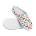 thumbnail image 3 of Lsque Colorful Rabbit Pattern Womens Comfort Cotton on Scuff With Memory Foam and Anti-skid Sole Slipper-44/45, 3 of 7