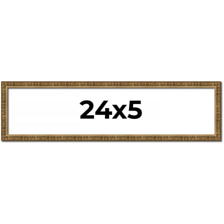24x5 Frame Gold Picture Frame - Complete Modern Photo Frame Includes UV Acrylic Shatter Guard