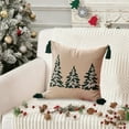 thumbnail image 5 of NWOKYZGH 1Pc Christmas Tree Throw Pillow Covers Beige and Green Fluffy Xmas Pillow Covers Soft Decorative Embroidery Pillowcase Neutral Modern Christmas Decor for Bedroom Sofa Cushion, 5 of 6