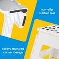 thumbnail image 4 of ACSTEP Folding Step Stool 9'' Non-Slip Folding Stools with Portable Handle Holds up to 300 lbs, Plastic Foldable Step Stool for Bathroom, Bedroom, Kitchen, White, 4 of 9