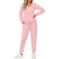 thumbnail image 3 of Fantaslook Two Piece Sets for Women Fall Outfits Fashion Lounge Sets V Neck Tops and Jogger Pants Tracksuit Vacation Travel Outfits, 3 of 10