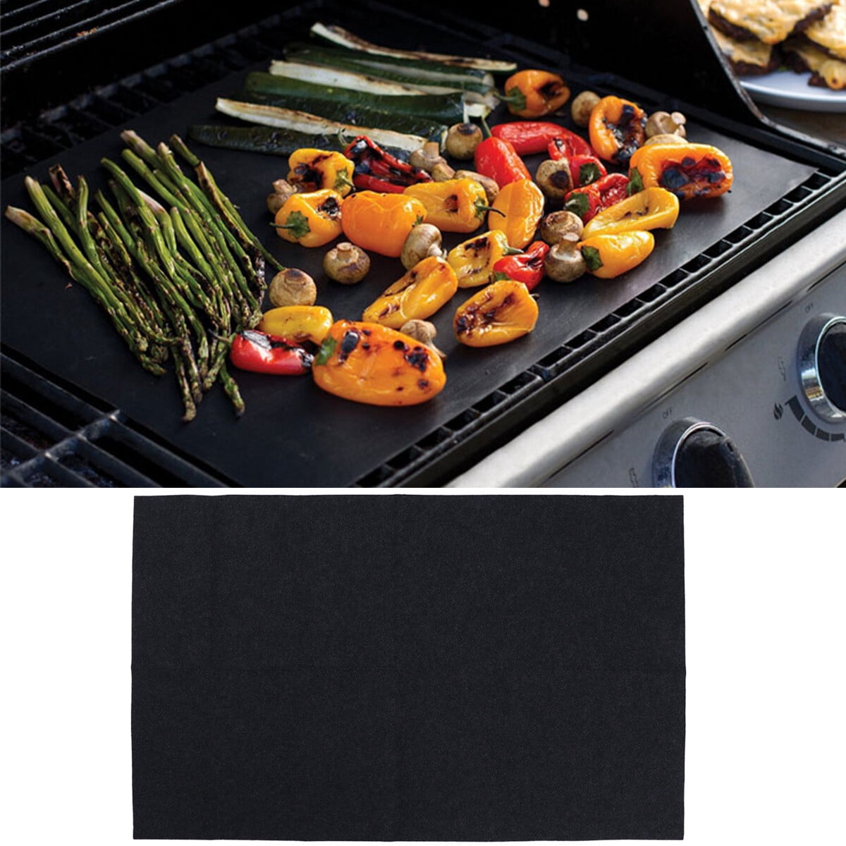 LOLIPPYY Non-Stick Oven Baking Mat, Liner, Polyester PVC Sheet, 122x76cm, Black