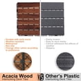 thumbnail image 5 of Urday 10 PCS Interlocking Deck Tiles, 12"x12" Solid Acacia Wood Patio Flooring, Waterproof Outdoor Tiles for Garden, Balcony and Poolside, Brown Stripe, 5 of 10