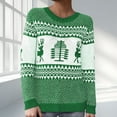 thumbnail image 2 of sususu Women's Fair Isle Sweater 2025 Ethnic Argyle Sweater Crew Neck Long Sleeve Fairisle Pattern Loose Pullover Jumper Top,A01-Green,S, 2 of 5