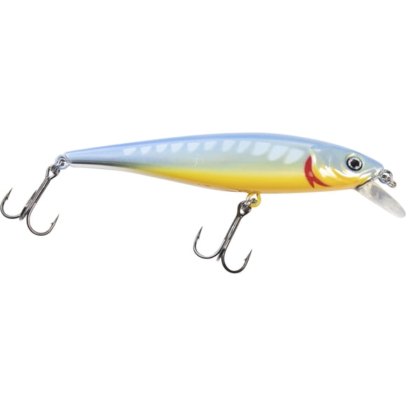 Leurre de pêche Walleye County Piston, 3 1/2 po, 3/8 oz, Chromé Bleu Orange, 1 pièce