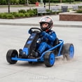 thumbnail image 2 of VOLTZ TOYS 24V Drift Go Kart for Kids, High-Speed Outdoor Electric Racer with Upgraded Dual 775 Motors, 13 km/h Motorized Ride-On Toy with Racing Seat Belt, Blue, 2 of 8