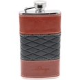 thumbnail image 1 of iSavage 4oz Leather Wrapped Hip Flask-YM156, 1 of 8