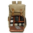 thumbnail image 2 of Waterproof Camera Bag Backpack Large Capacity Photo Bag Batik Canvas Camera Lens Case Canon Nikon for 15 Inch Laptop dark grey, 2 of 6