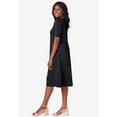 thumbnail image 3 of Jessica London Women's Plus Size Stretch Cotton Square Neck Midi Dress, 3 of 3