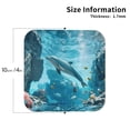 thumbnail image 2 of Leather Coasters with Heat-resistant for Drinks, Underwater Dolphin Scene Cup Coasters Cup Pad Mat for Tabletop Protection, Coffee Table, Office Desk and Housewarming Gift, 2 of 5
