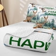 thumbnail image 4 of Erosebridal Happy Camping Quilt Full, Hunting and Fishing Full Bedspread Sets, 3 Pieces 1 Coverlet and 2 Pillowcases, 4 of 7