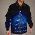 thumbnail image 3 of Aueoeo Men's Winter Warm Jacket Christmas Tree Print Coat Fleece Lined Sherpa Zip Up Down Jackets With Pockets Blue X-Large, 3 of 8
