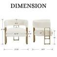 thumbnail image 3 of Dayalane Modern  Barrel Accent Chairs Set of 2, Sherpa Upholstered Armchairs with Metal Leg, Reading Chairs forLiving Room, Bedroom, Lounge, White, 3 of 8