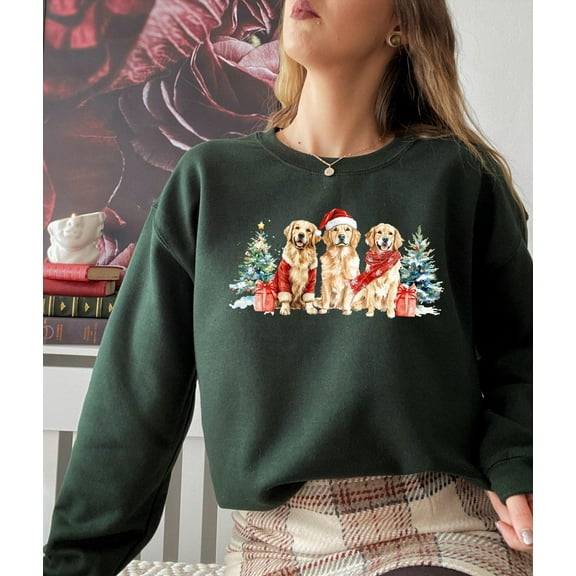 Golden Retriever Christmas Sweatshirt, Dog Christmas Shirt, Holiday Sweater, New Year Shirt