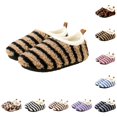 thumbnail image 3 of XIMIN Toddler Kids Leopard Print Premium Soft Plush Memory Foam House Slippers Girls Non-Slip Rubber Sole Shoes Lightweight Indoor Outdoor Winter Warm Shoes, 3 of 3