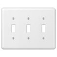 thumbnail image 1 of 3 Gang Toggle Devon Steel Wallplate - White, 1 of 1