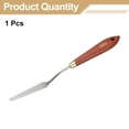 thumbnail image 3 of Uxcell Palette Knife Painting Tool 3.15" x 0.51" Stainless Steel Teardrop Blade 9.25" Length Spatula Painting Pallet knife with Hole Beech Wood Handle for Oil Acrylic Canvas, Red/Silver, 3 of 7