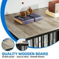 thumbnail image 5 of Dextrus 88.6" 4-in-1 Large Double Dog Crate Furniture,Heavy-Duty Wooden Dog Kennel with 360° Swivel Bowls & 3 Doors,Dog Crate Furniture TV Stand for 2 Medium/Large Dogs,Gray, 5 of 7