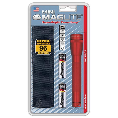 Maglite Mini Incandescent 2-Cell AAA Flashlight Red 