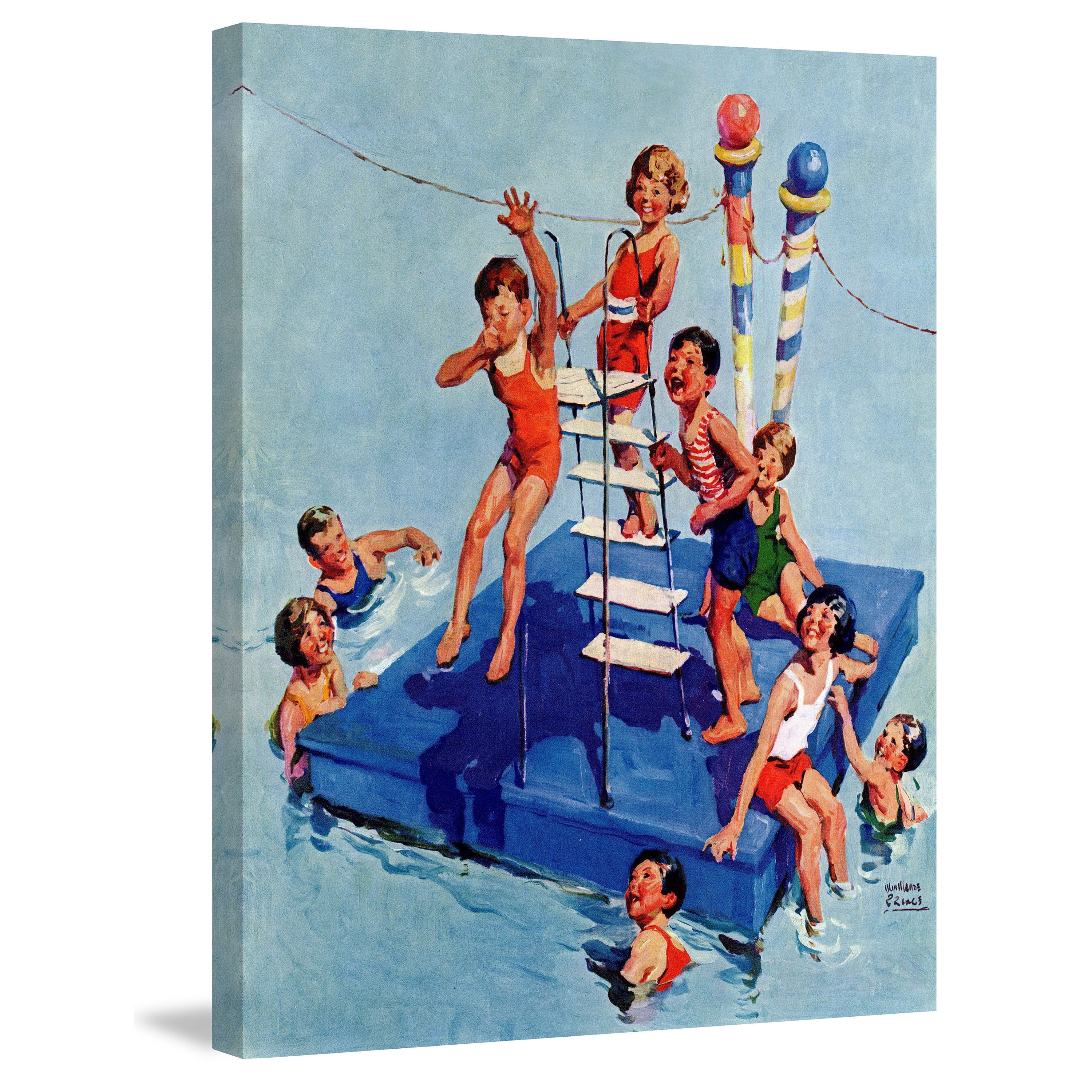 Marmont Hill "Fun in the Water" by Curtis Painting Print on Canvas