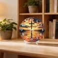 thumbnail image 3 of Hoease 12 Inch Silent Wall Clock, Cross Sunset Sea Religious Decorative Wall Clock, Battery Operated Non-Ticking Round Clock for Living Room Bedroom Christian Home Decor, 3 of 10