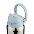 thumbnail image 4 of Mary Lawless Lee x TAL 32oz Stainless Steel 2-in-1 Straw and Chug Water Bottle with Push Lid, Chrome with Blue Ribbed Boot, 4 of 8