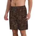 thumbnail image 2 of KLL Autumn Brown Plants Men's Casual Summer Beach Shorts Hawaiian Shorts with Pockets-Medium, 2 of 5