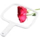 thumbnail image 3 of Manual Hairdressing Mirror for Professional Salons with Handle - Rectangular Hand Mirror - Barber Mirror - Dentist Mirror - Makeup Mirror - White, 3 of 5